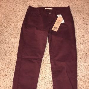 maroon levi jeans